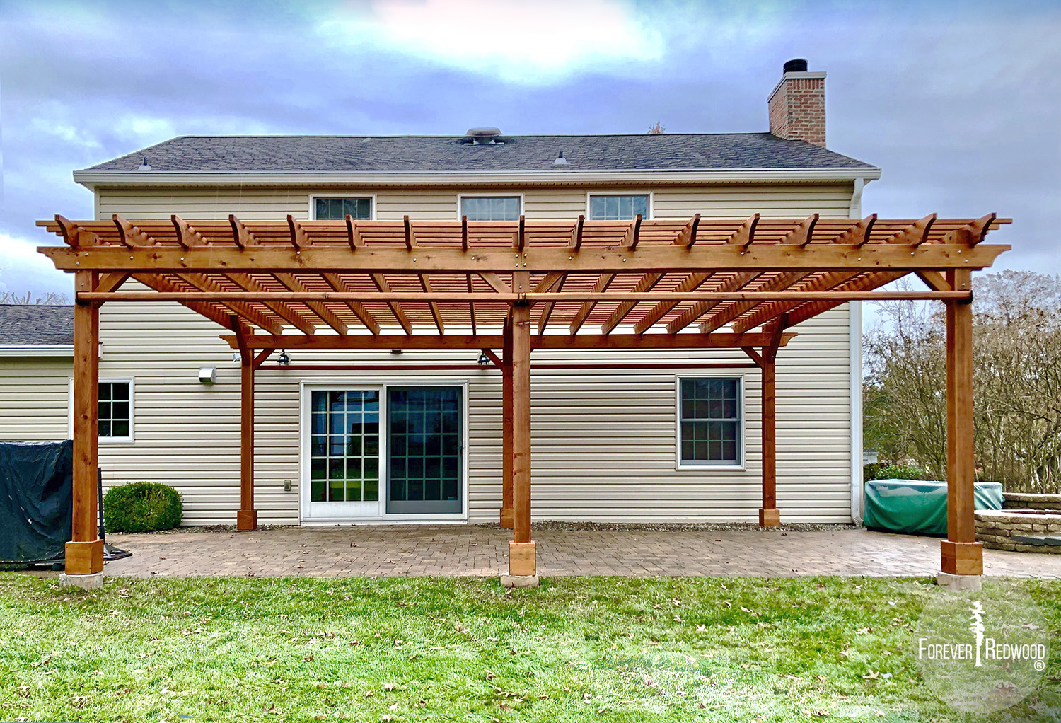 The Traditional Wooden Garden Pergola, Custom Made from Redwood